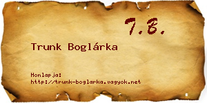 Trunk Boglárka névjegykártya